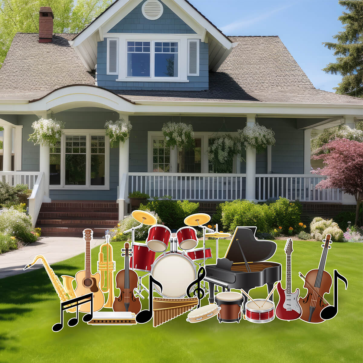 Musical Instruments Yard Card Flair Set