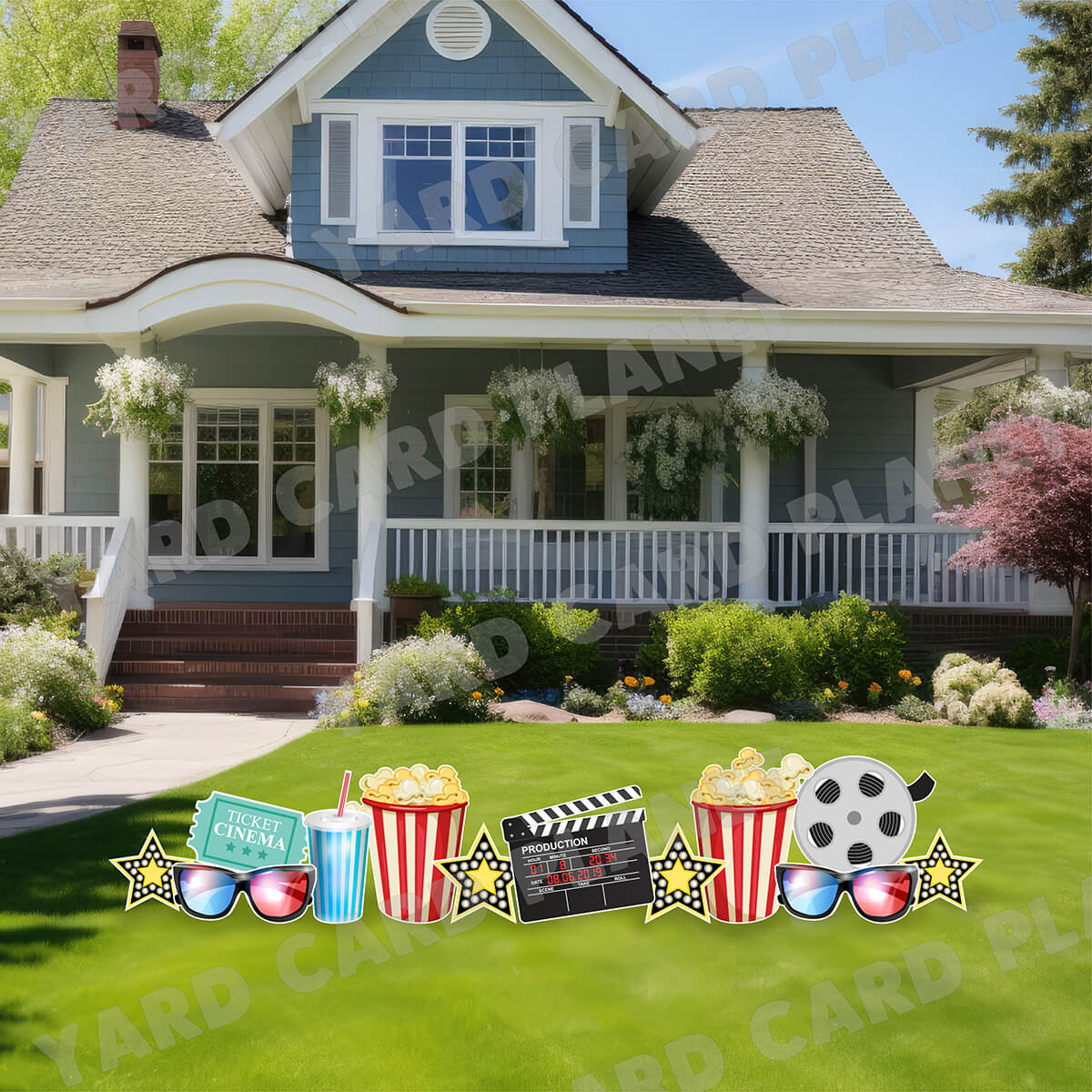 Movie Night Yard Card Flair Set