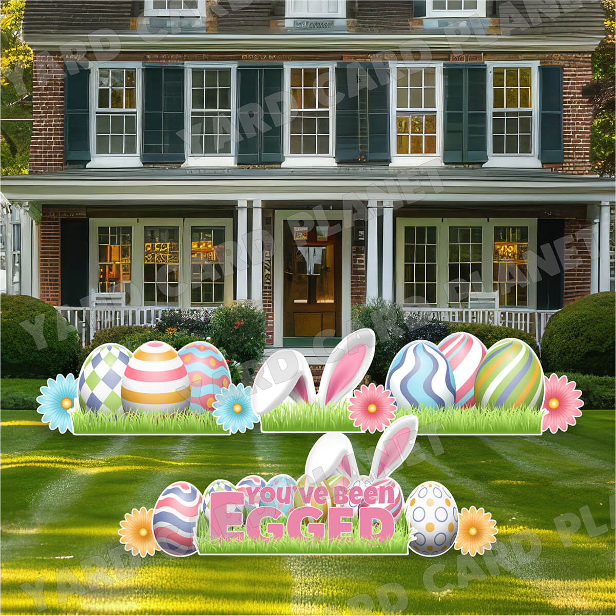 You've Been Egged Easter EZ Setup Panels and Borders Yard Card Set