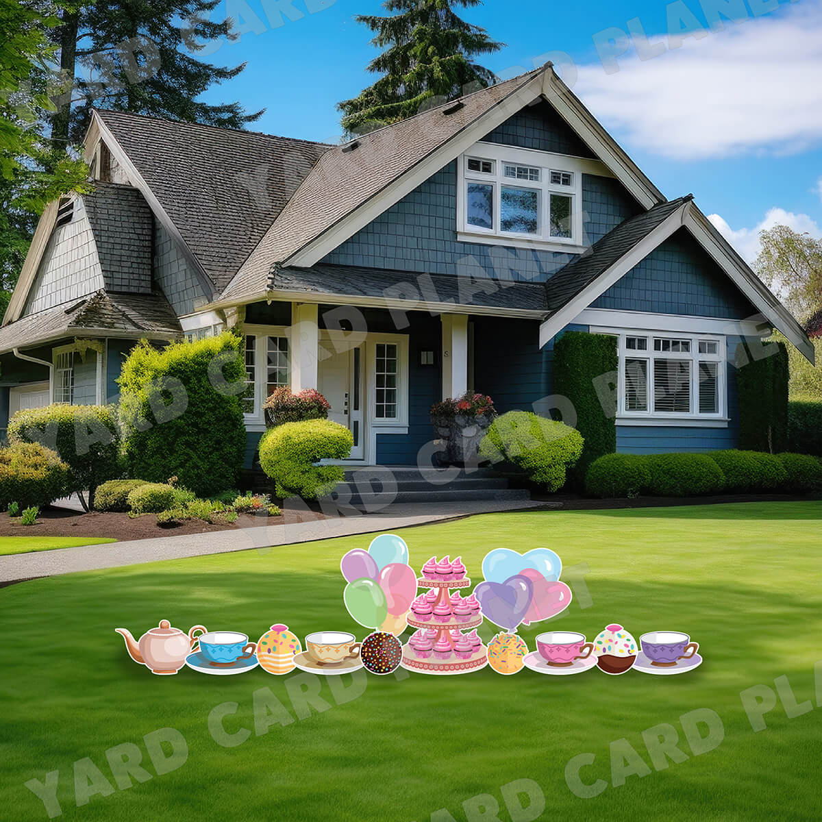 Tea Party Yard Card Flair Set