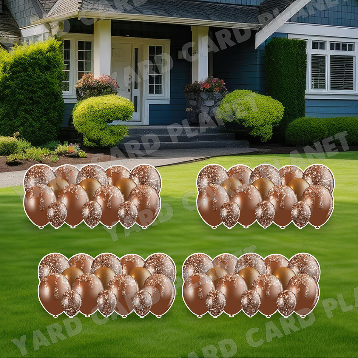 Brown Glitter Balloon Panels Yard Card Set