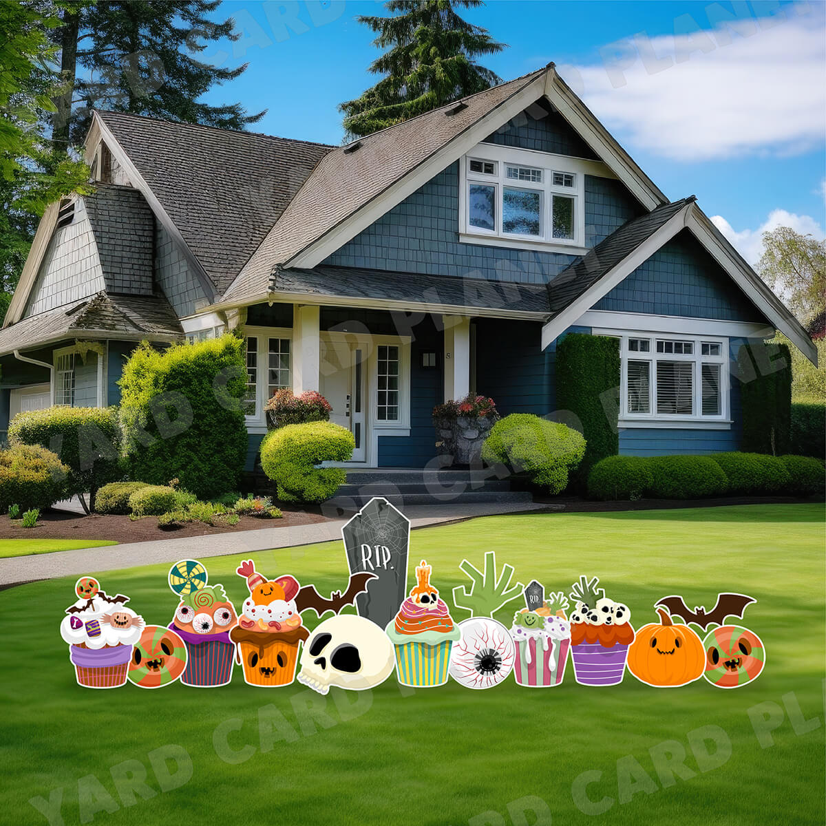 Large Halloween hotsell Cupcakes Yard Card Set - UV High resolution Coroplast printing. HALF SHEET