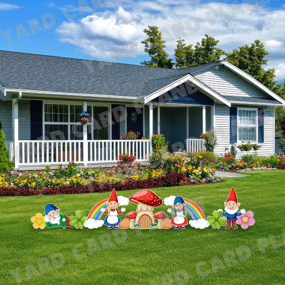 Garden Gnomes Yard Card Flair Set