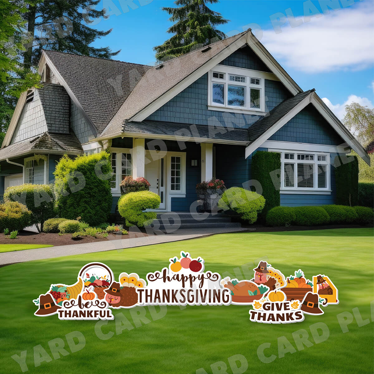 Happy Thanksgiving EZ Quick Signs and Yard Card Flair Set