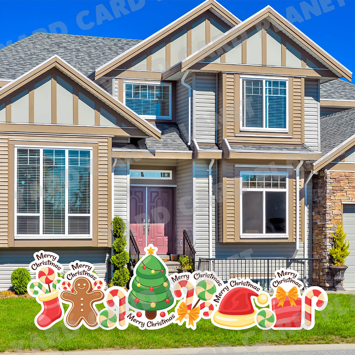 Merry Christmas Signs and Yard Card Flair Set