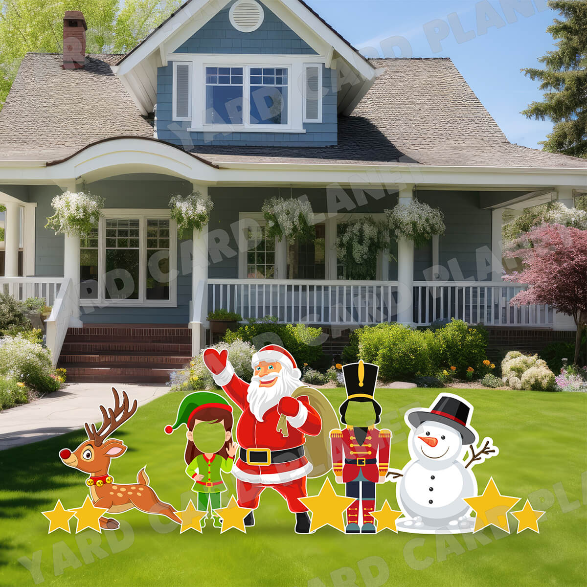 Merry Christmas Characters and Cutouts Yard Card Flair Set