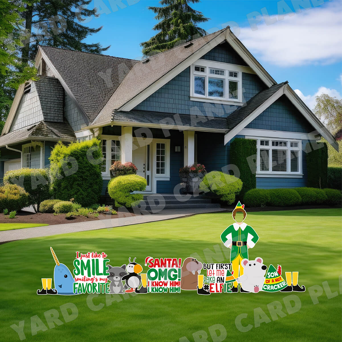 Elf Christmas with Buddy the Elf Cutout, Signs and Yard Card Flair Set