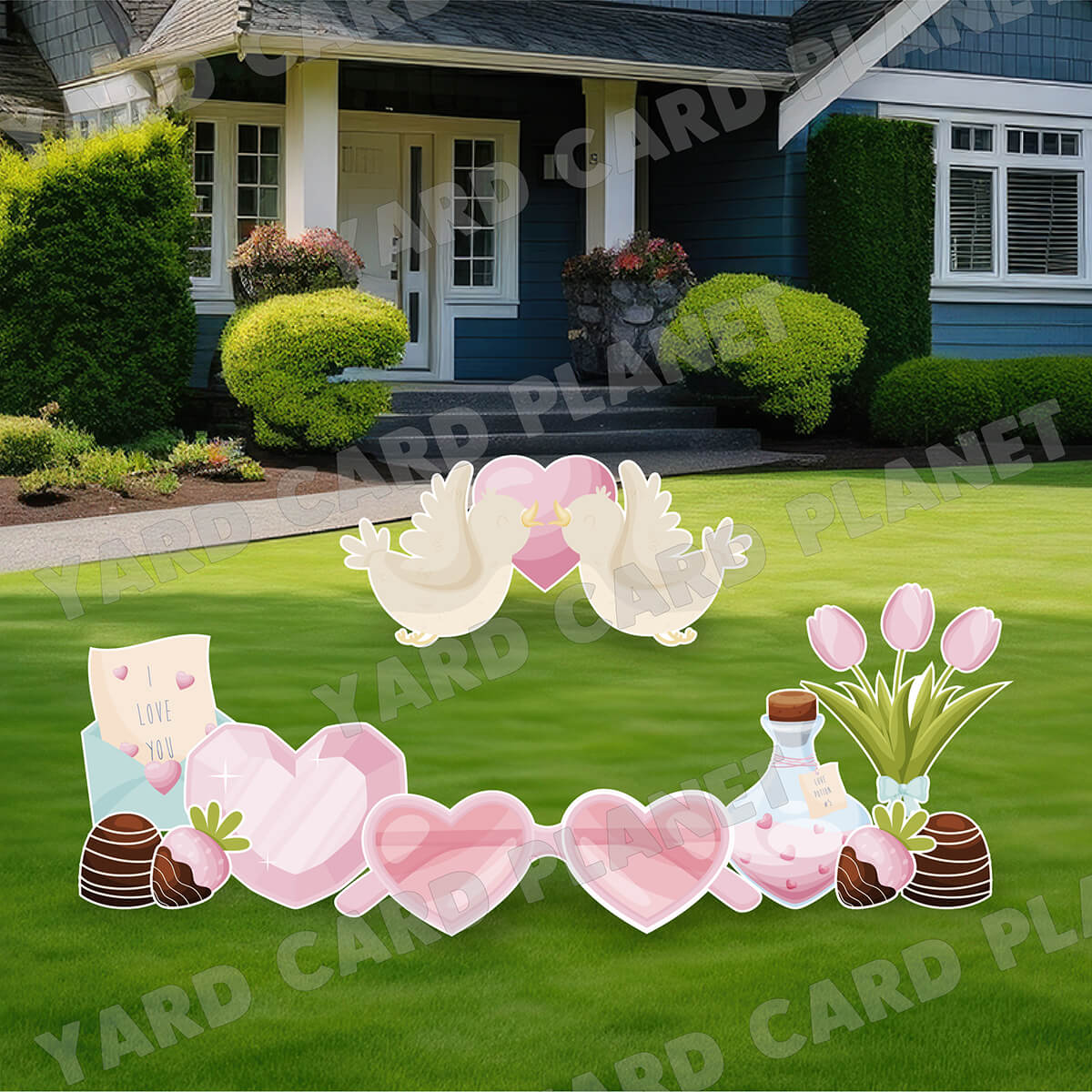 Rose Colored Glasses Love Yard Card Flair Set