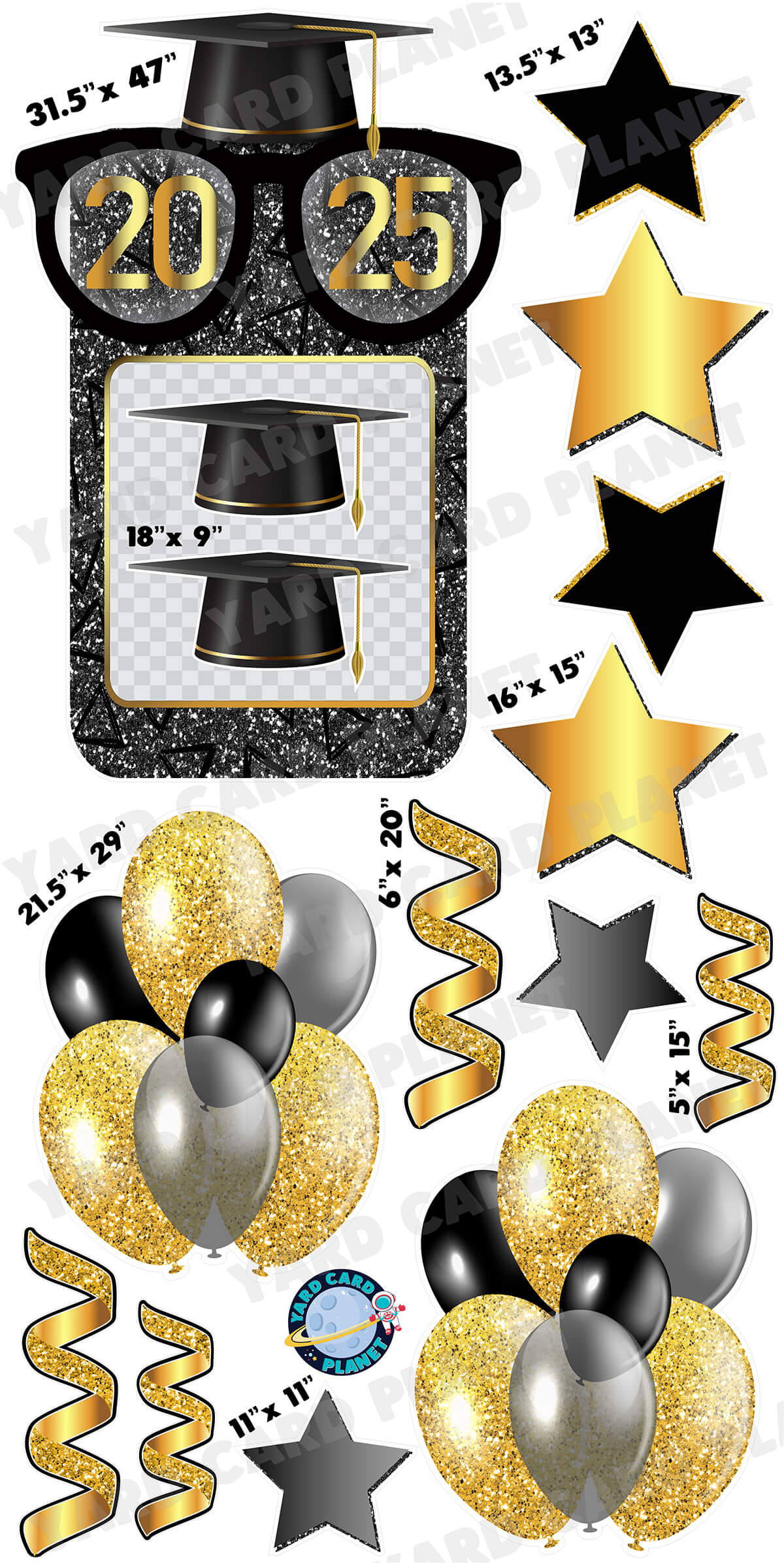 We See You Graduation Photo Frame, Balloon Bouquets and Yard Card Flair Set