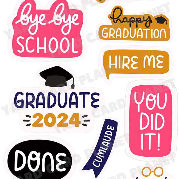 Graduation Flair w/ Graduate Half Sheet White & Red Yard Cards popular