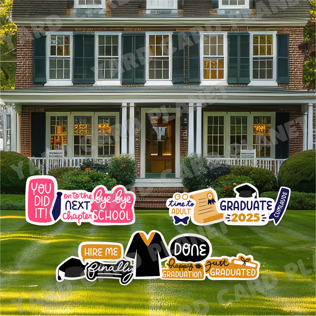 Fun Graduation Sticker Signs Yard Card Flair Set