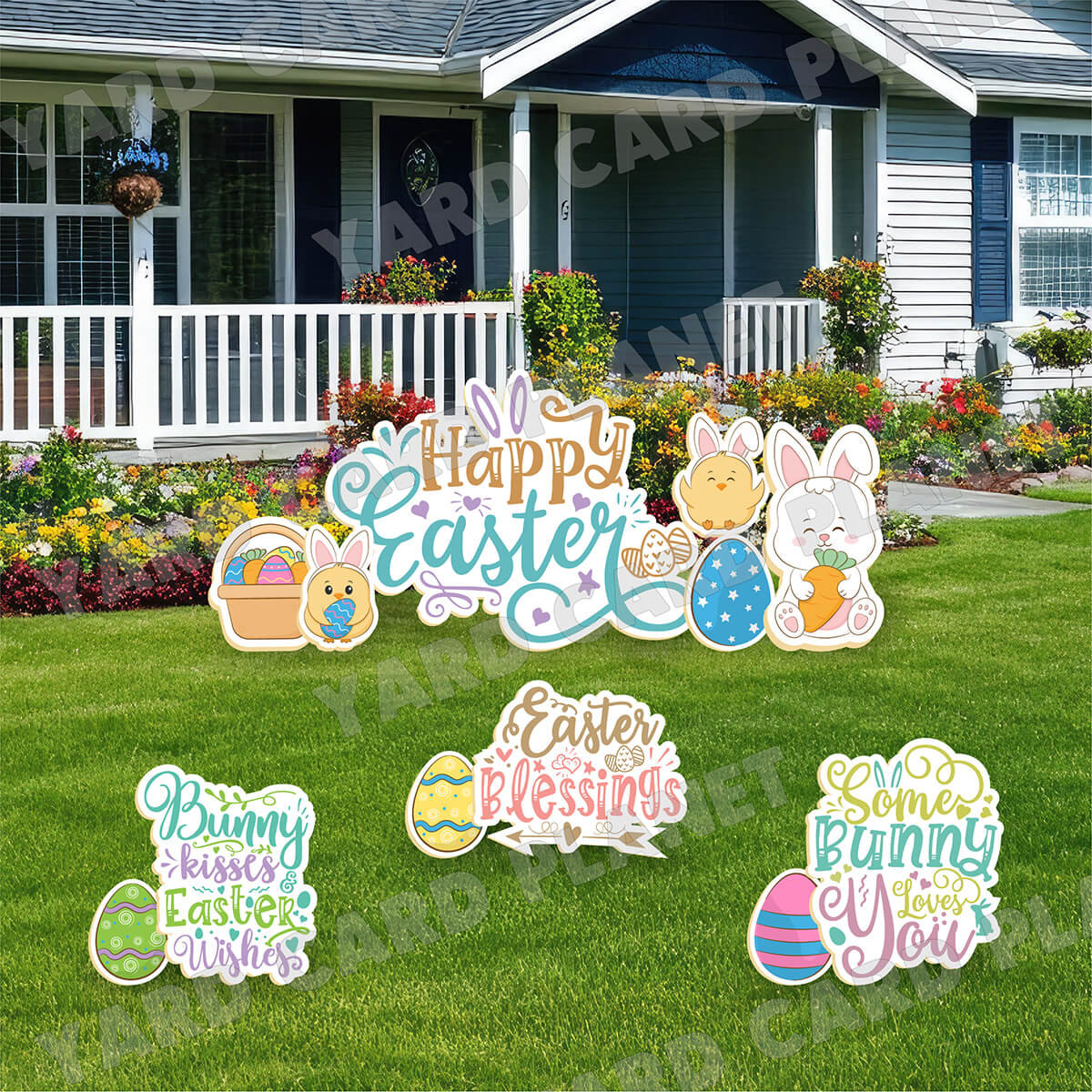 Cute Easter Sayings EZ Quick Signs and Yard Card Flair Set