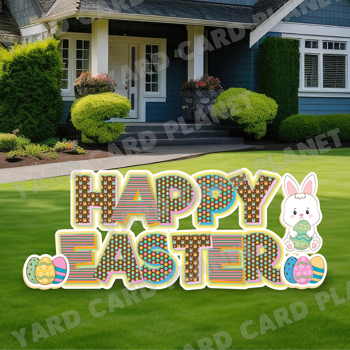 Happy Easter Delicious Chocolate EZ Quick Set and Yard Card Flair Set