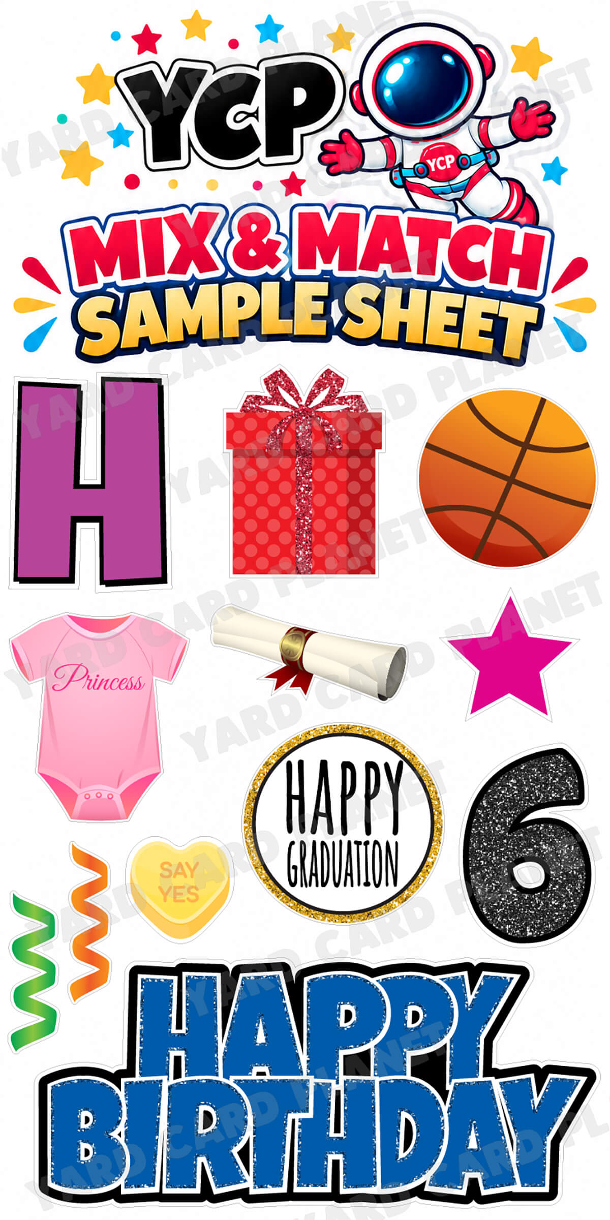Mix and Match Custom Yard Card Full Sheet