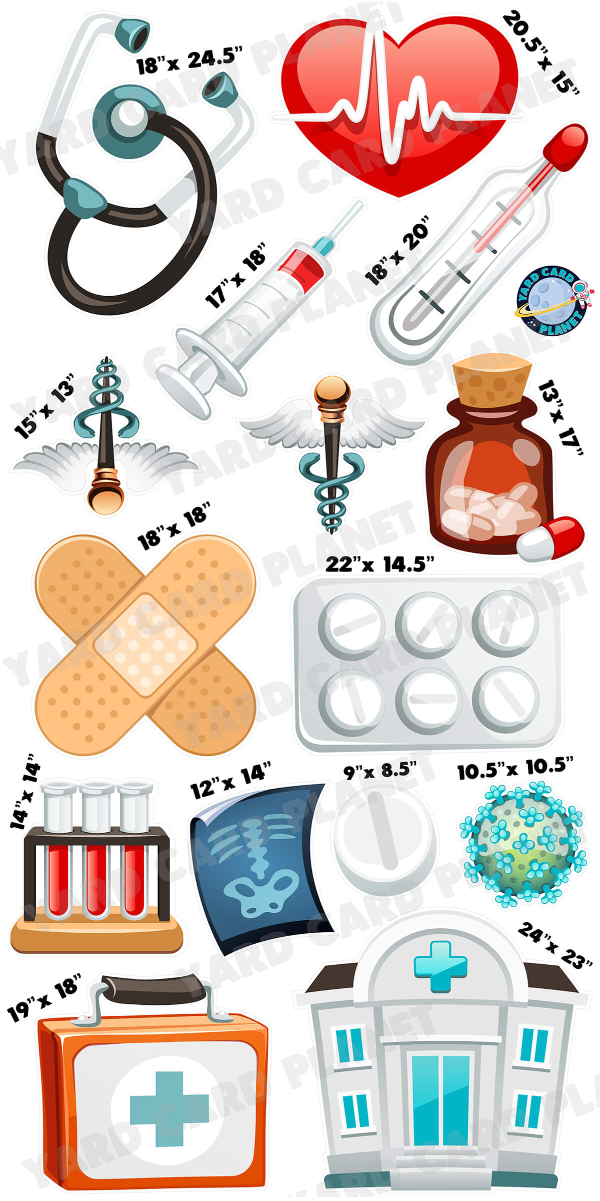 The Doctor Is In Medical Yard Card Flair Set