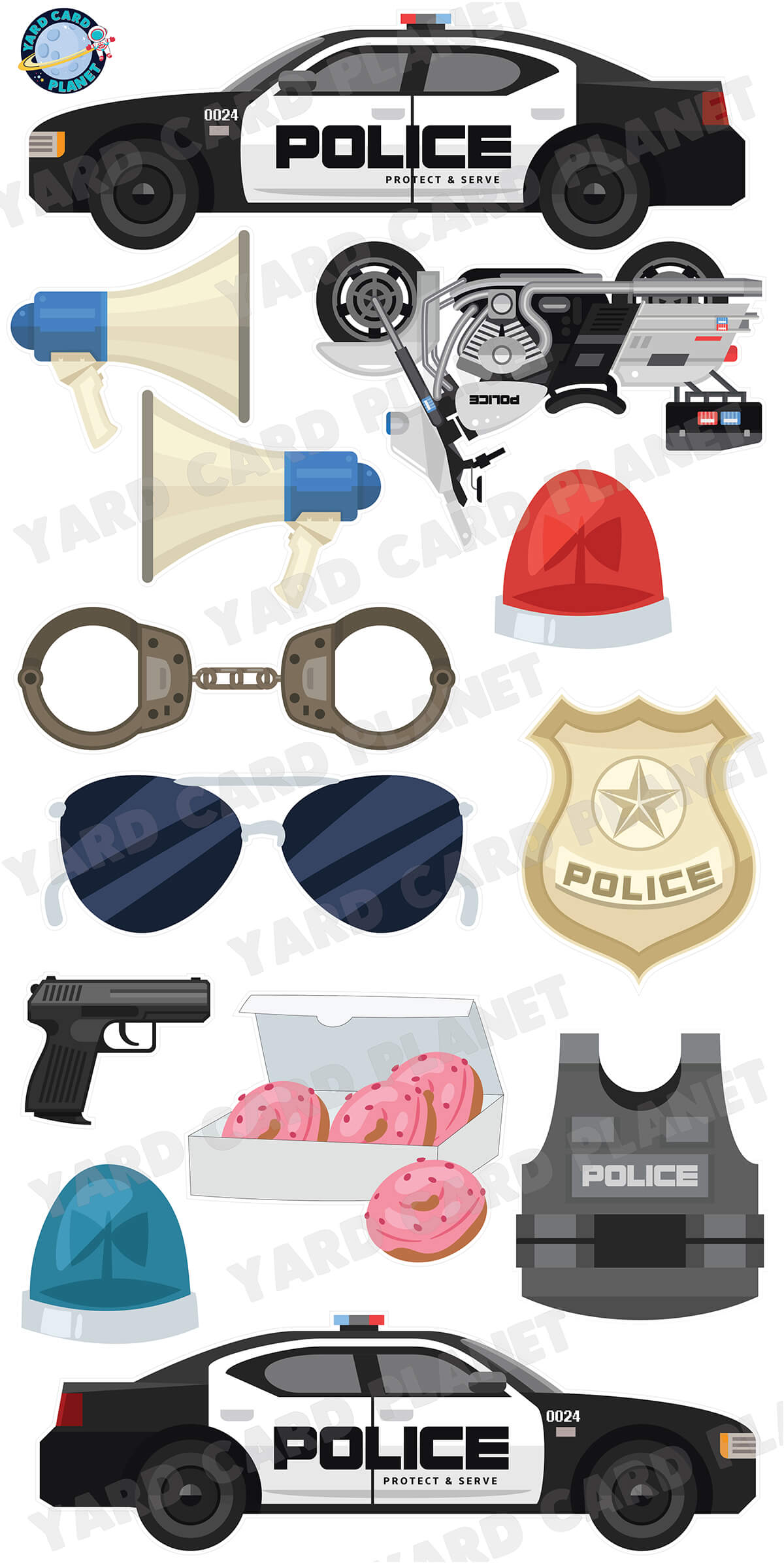 Police Essentials Yard Card Flair Set