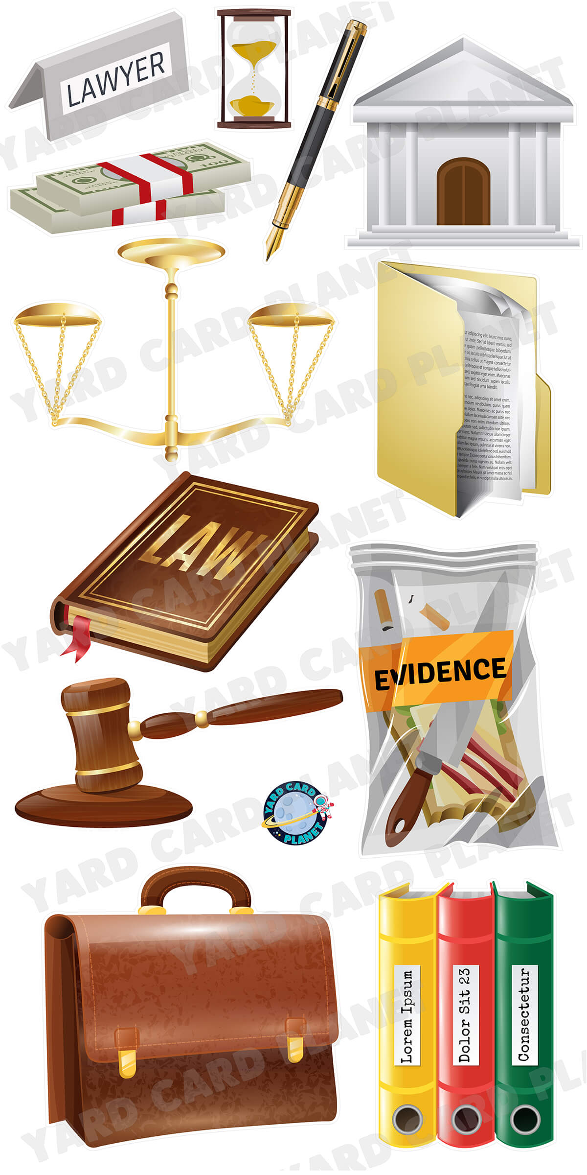 Attorney At Law Lawyer Essentials Yard Card Flair Set