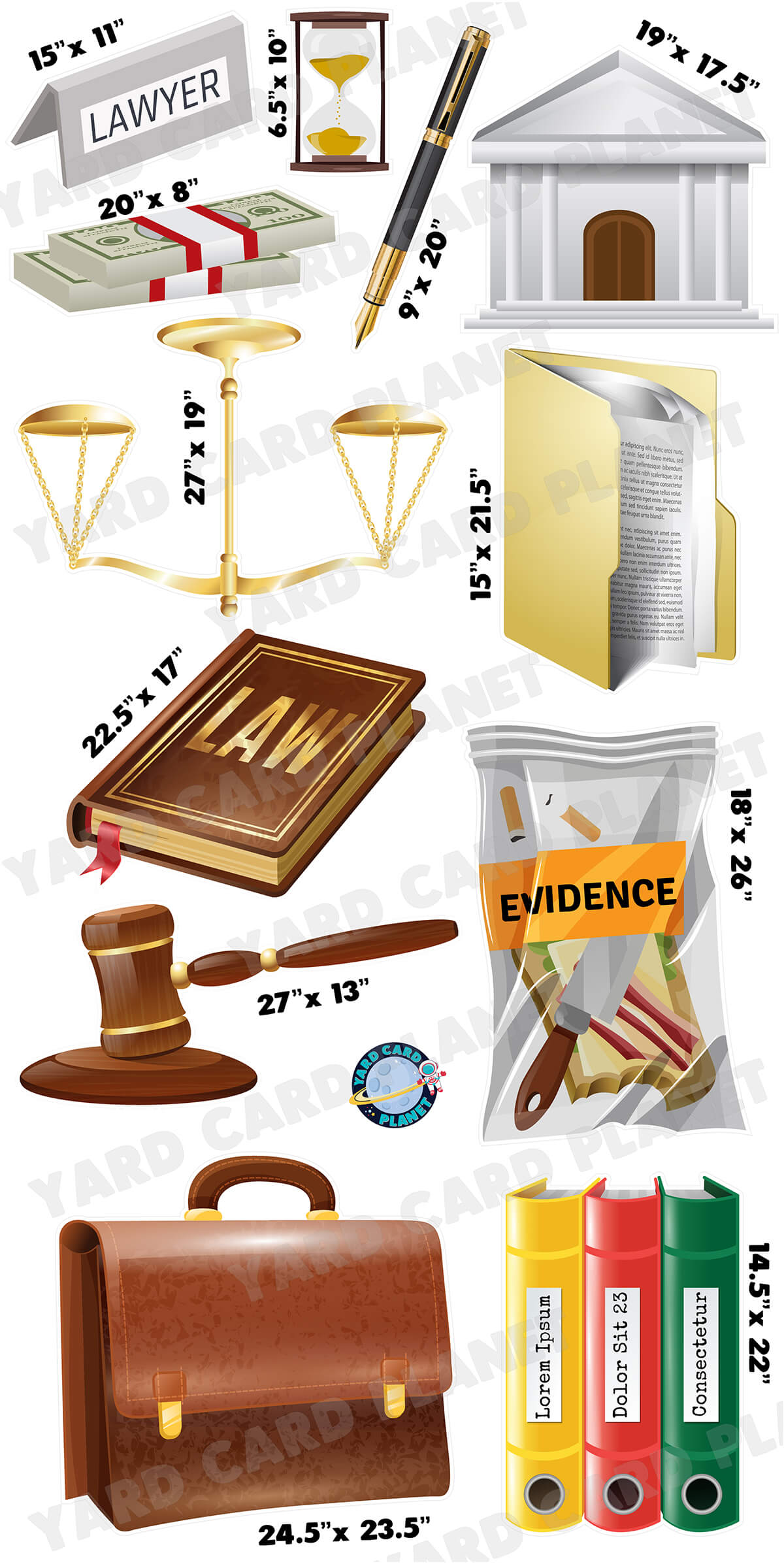 Attorney At Law Lawyer Essentials Yard Card Flair Set