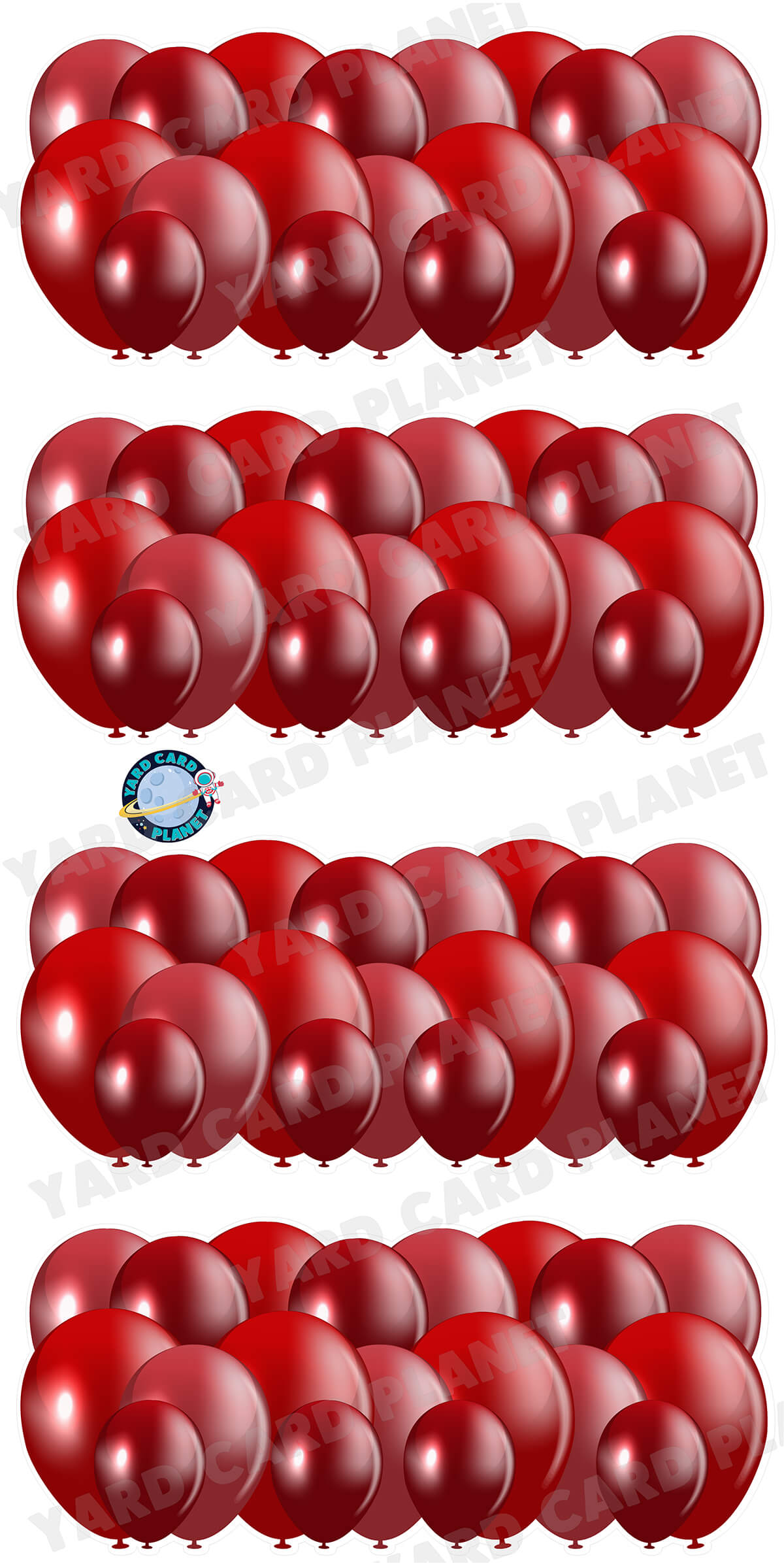 Maroon Balloon Panels Yard Card Set