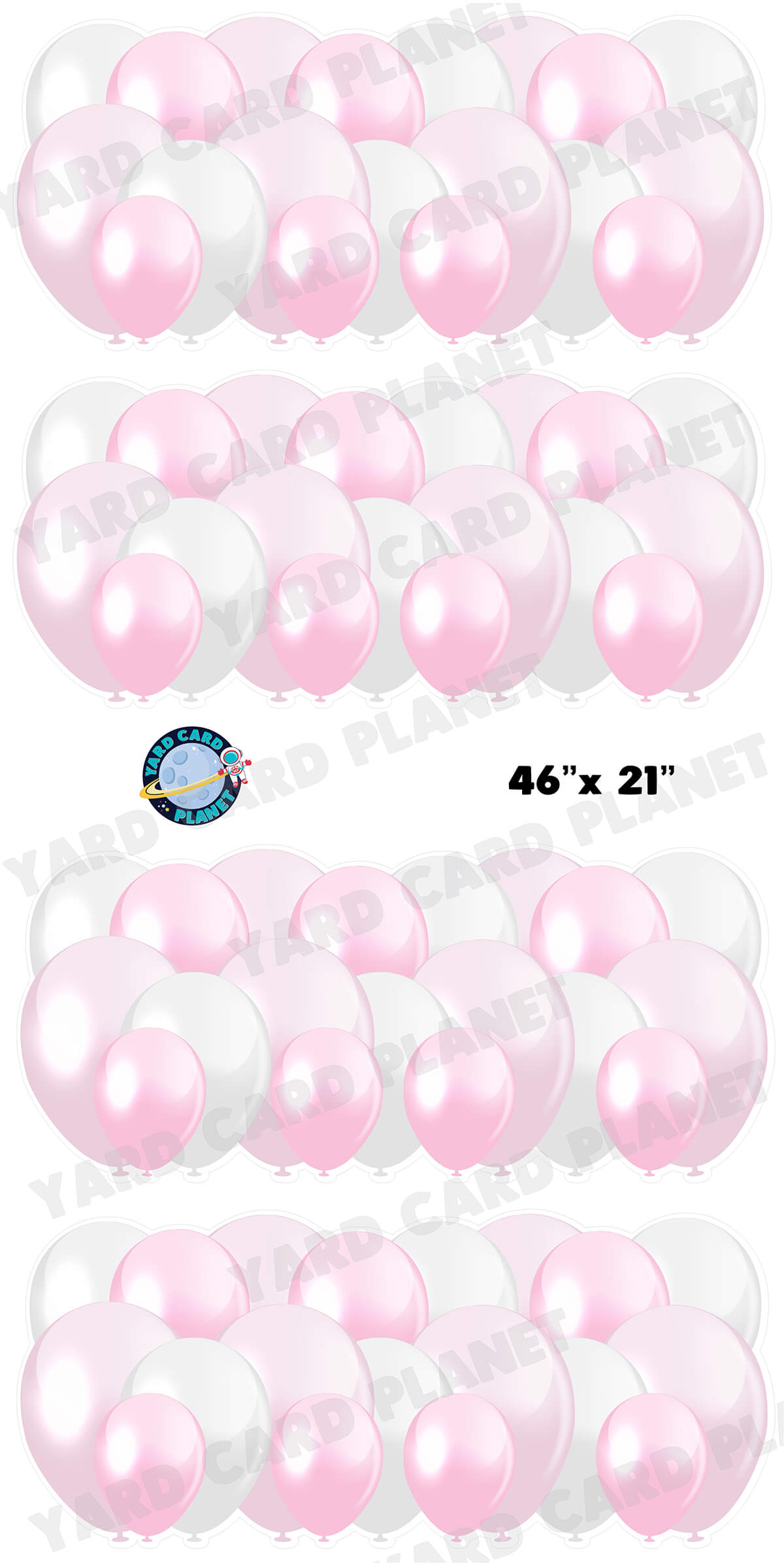 Light Pink Balloon Panels Yard Card Set