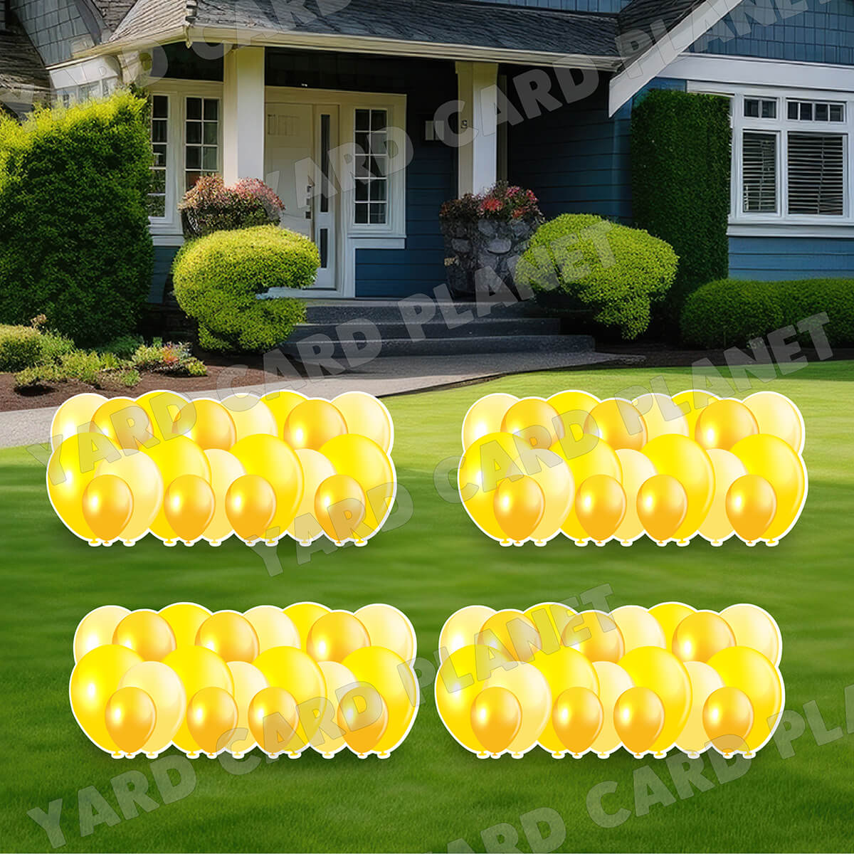 Yellow Balloon Panels Yard Card Set