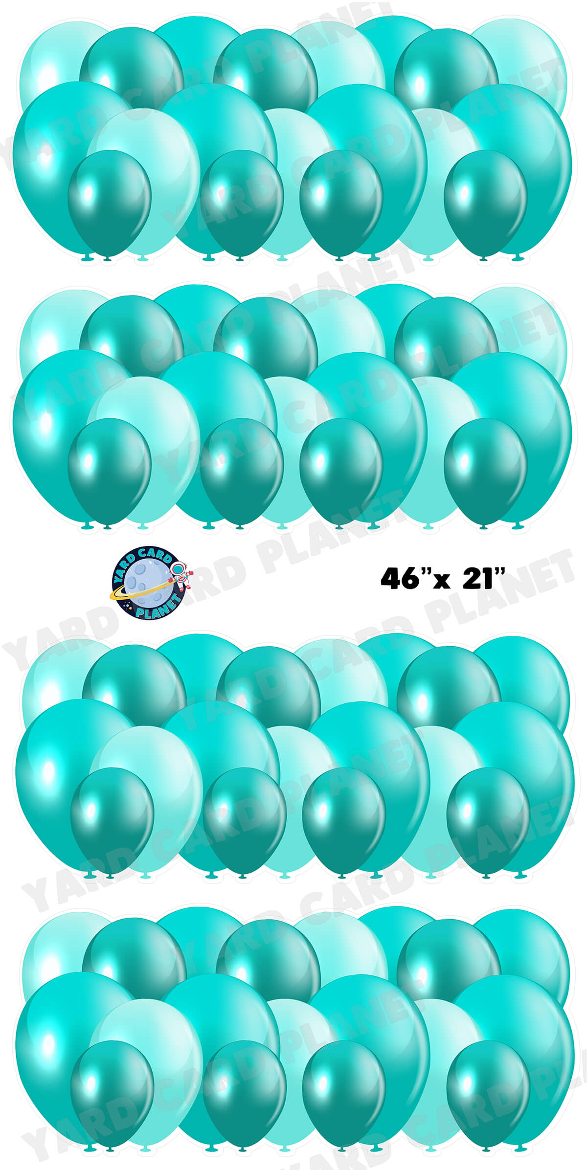 Teal Balloon Panels Yard Card Set