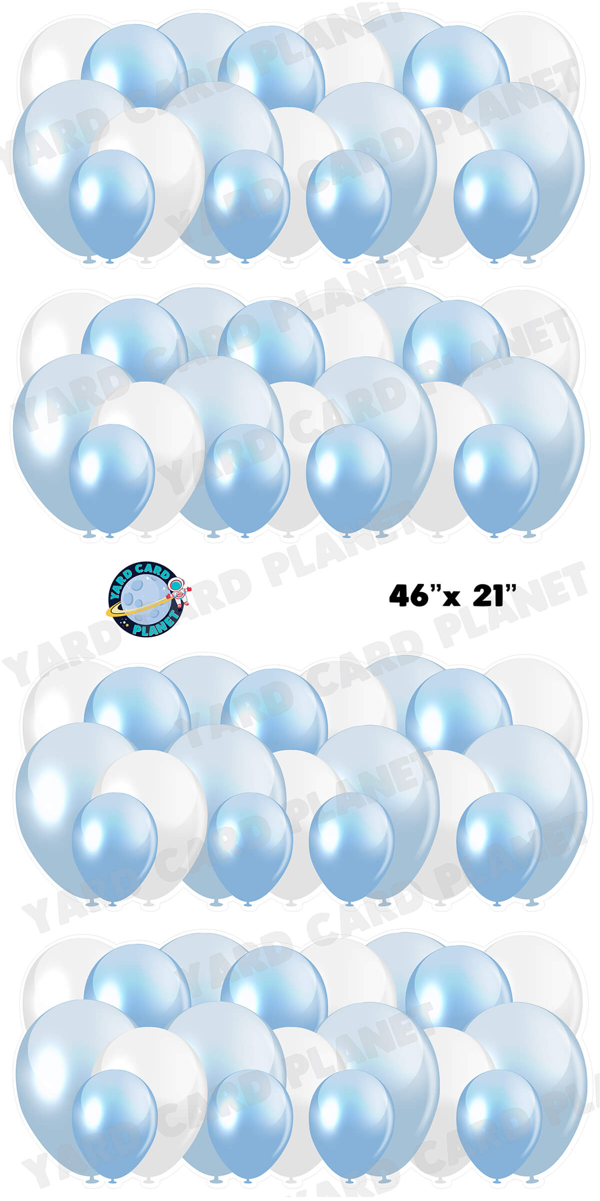 Baby Blue Balloon Panels Yard Card Set