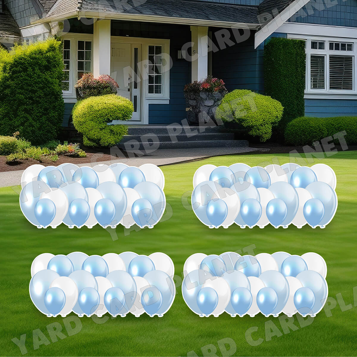 Baby Blue Balloon Panels Yard Card Set