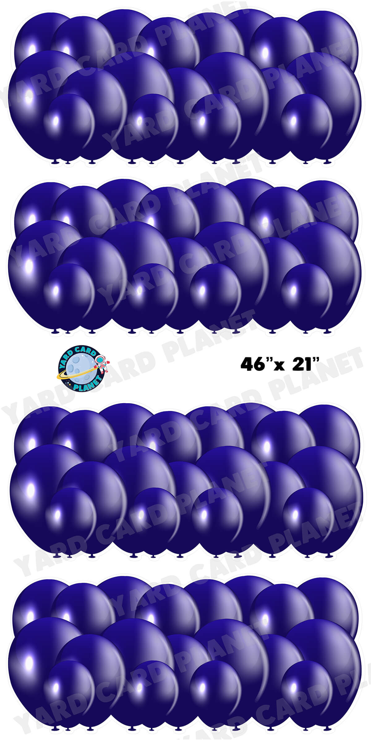 Navy Blue Balloon Panels Yard Card Set