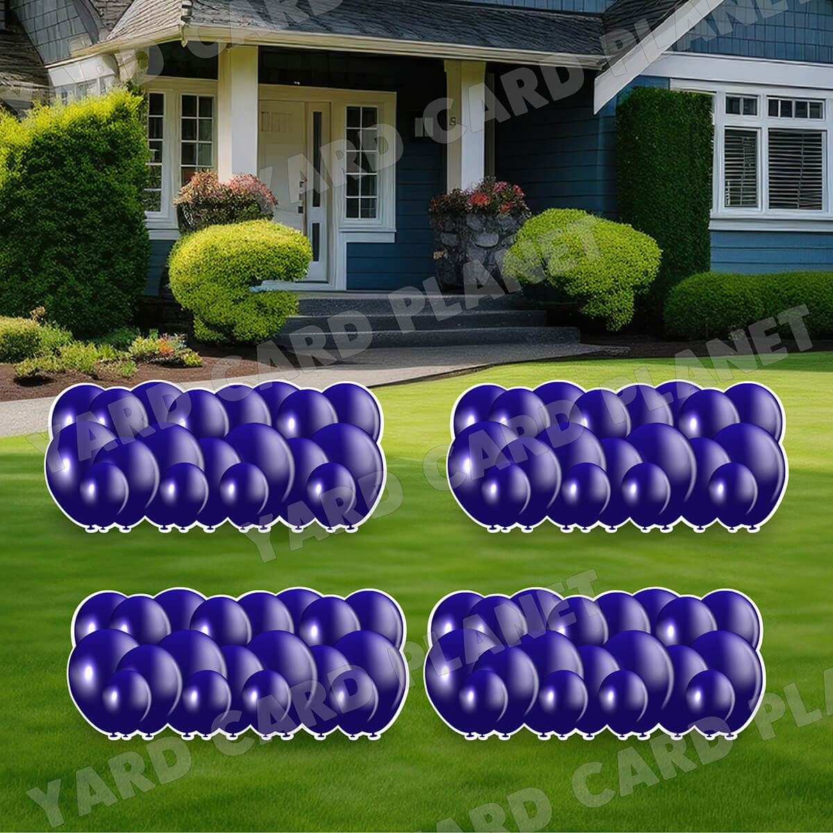 Navy Blue Balloon Panels Yard Card Set