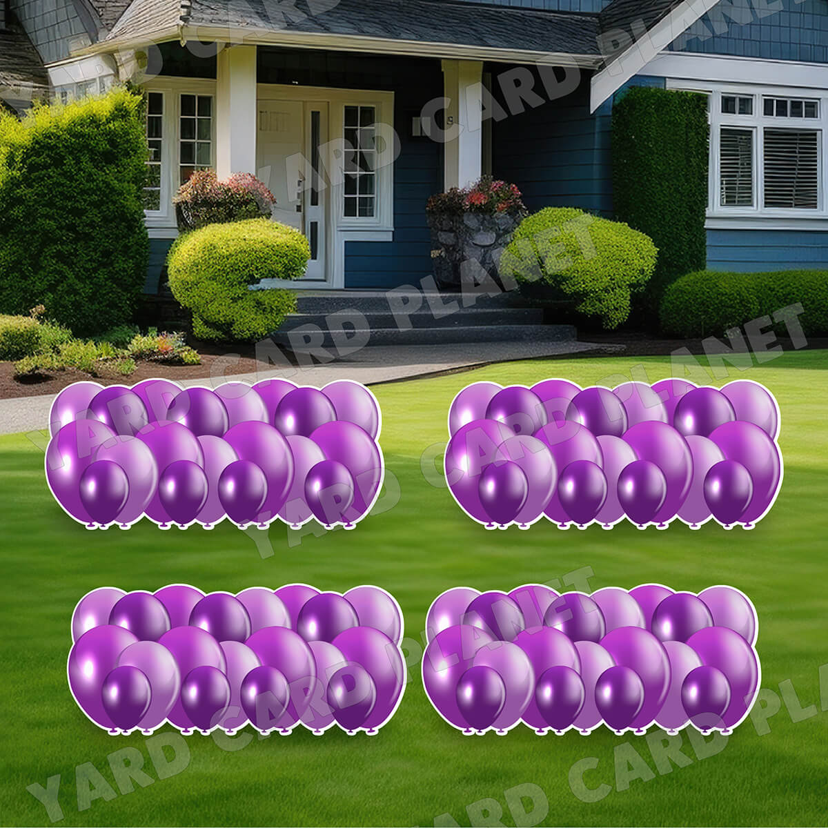 Purple Balloon Panels Yard Card Set