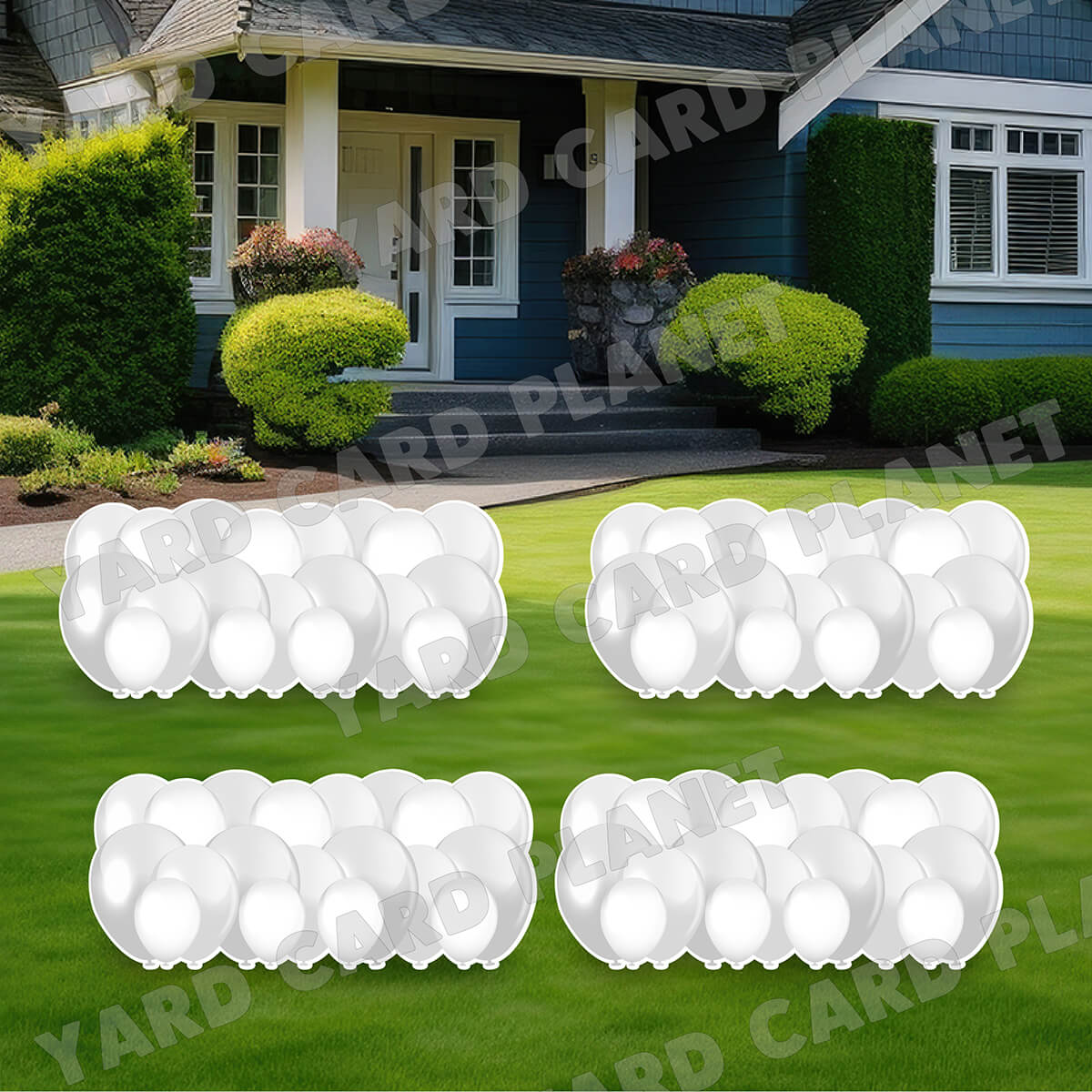 White Balloon Panels Yard Card Set