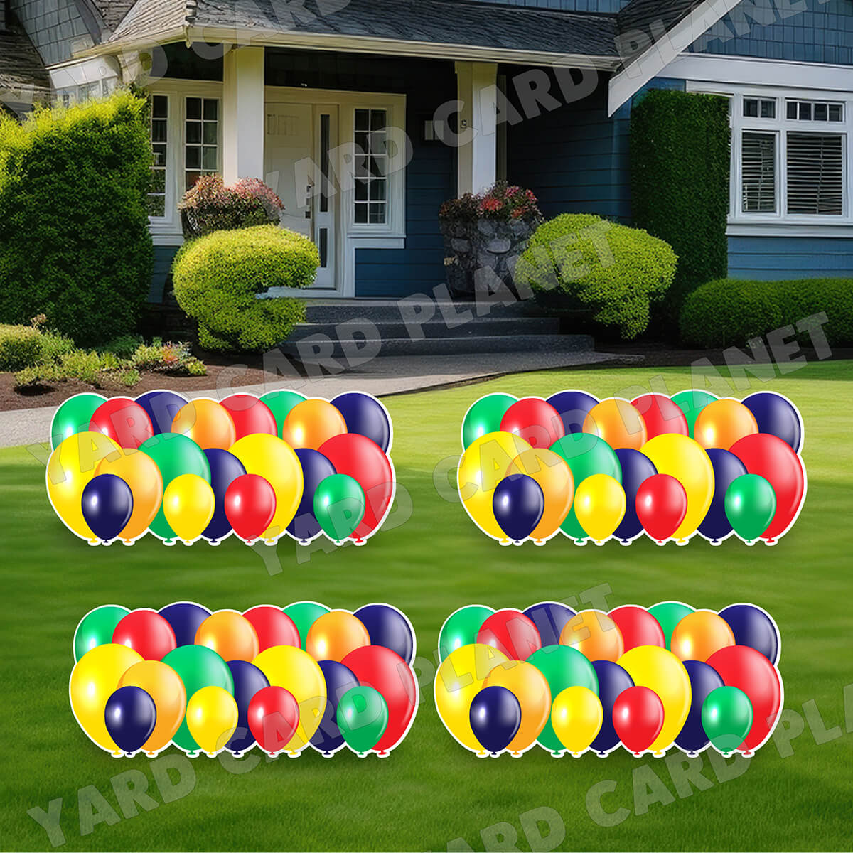 Multi Colored Balloon Panels Yard Card Set