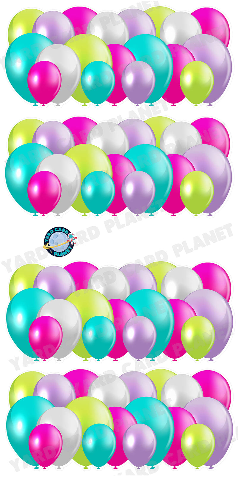 Pastel Multi Colored Balloon Panels Yard Card Set