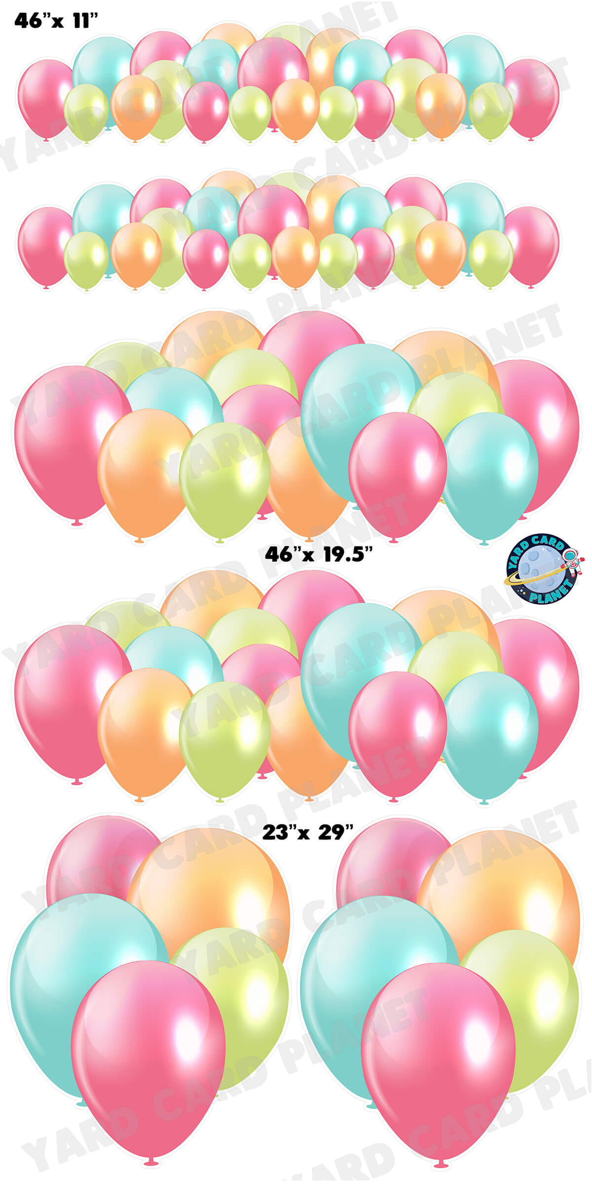 Happy Birthday and buying Balloon Bouquet Yard Cards,UV High resolution Coroplast printing HALF SHEET.