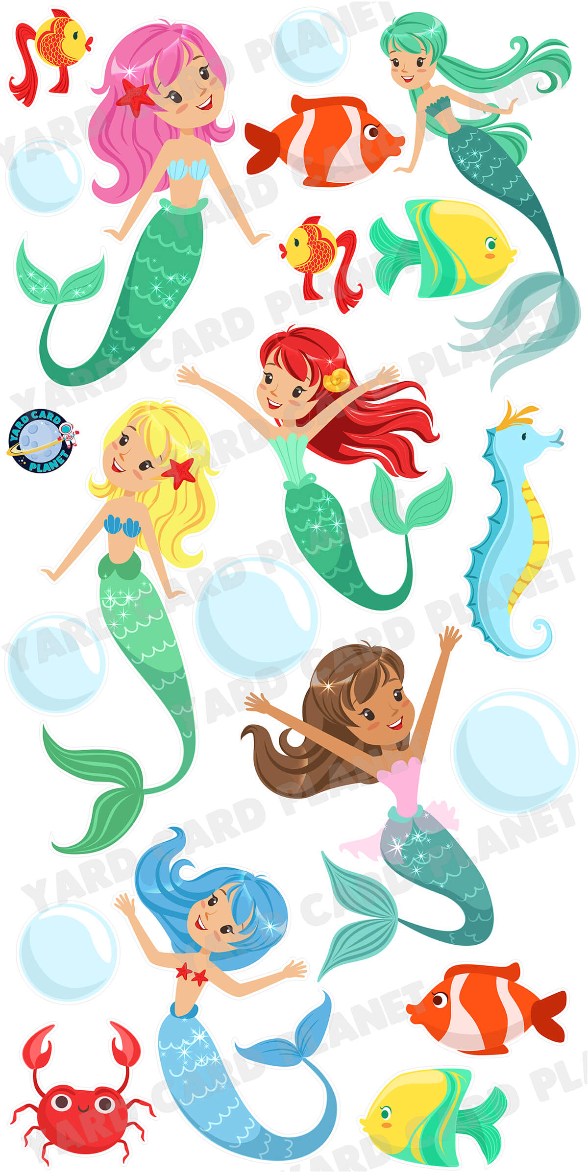 The Little Mermaid Inspired Yard Card Flair Set