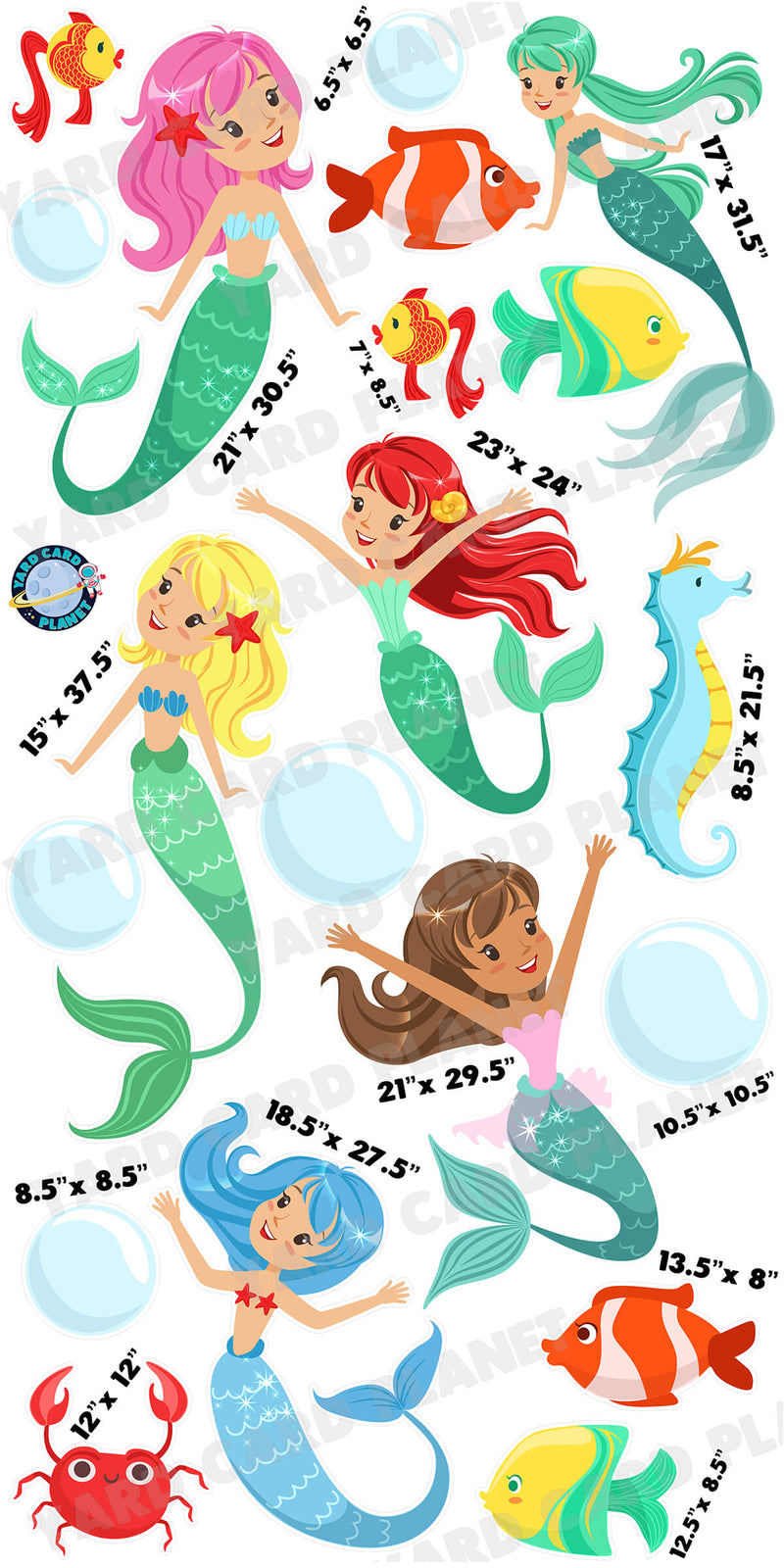 The Little Mermaid Inspired Yard Card Flair Set