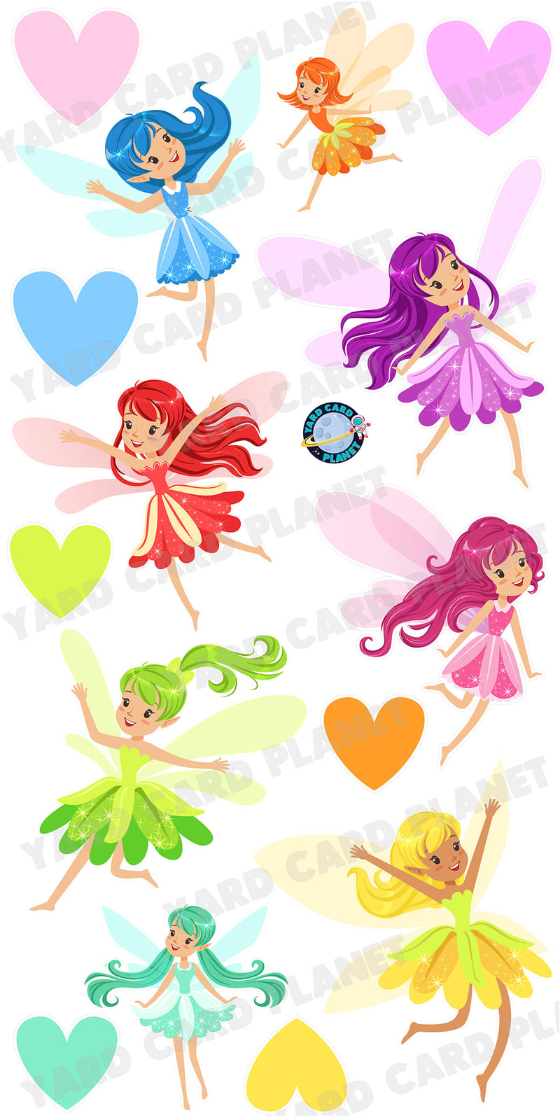 Magical Fairies and Hearts Yard Card Flair Set