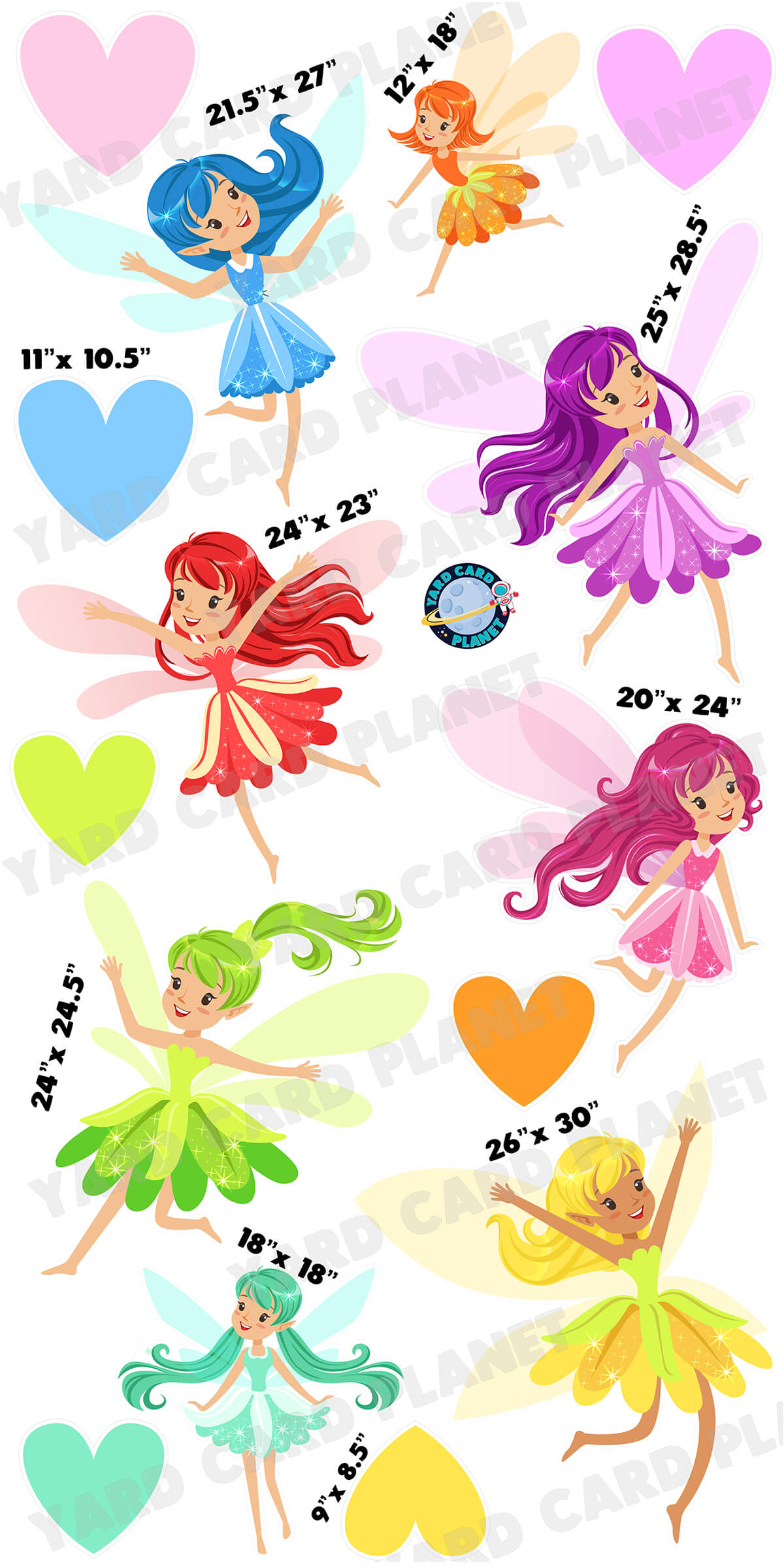 Magical Fairies and Hearts Yard Card Flair Set