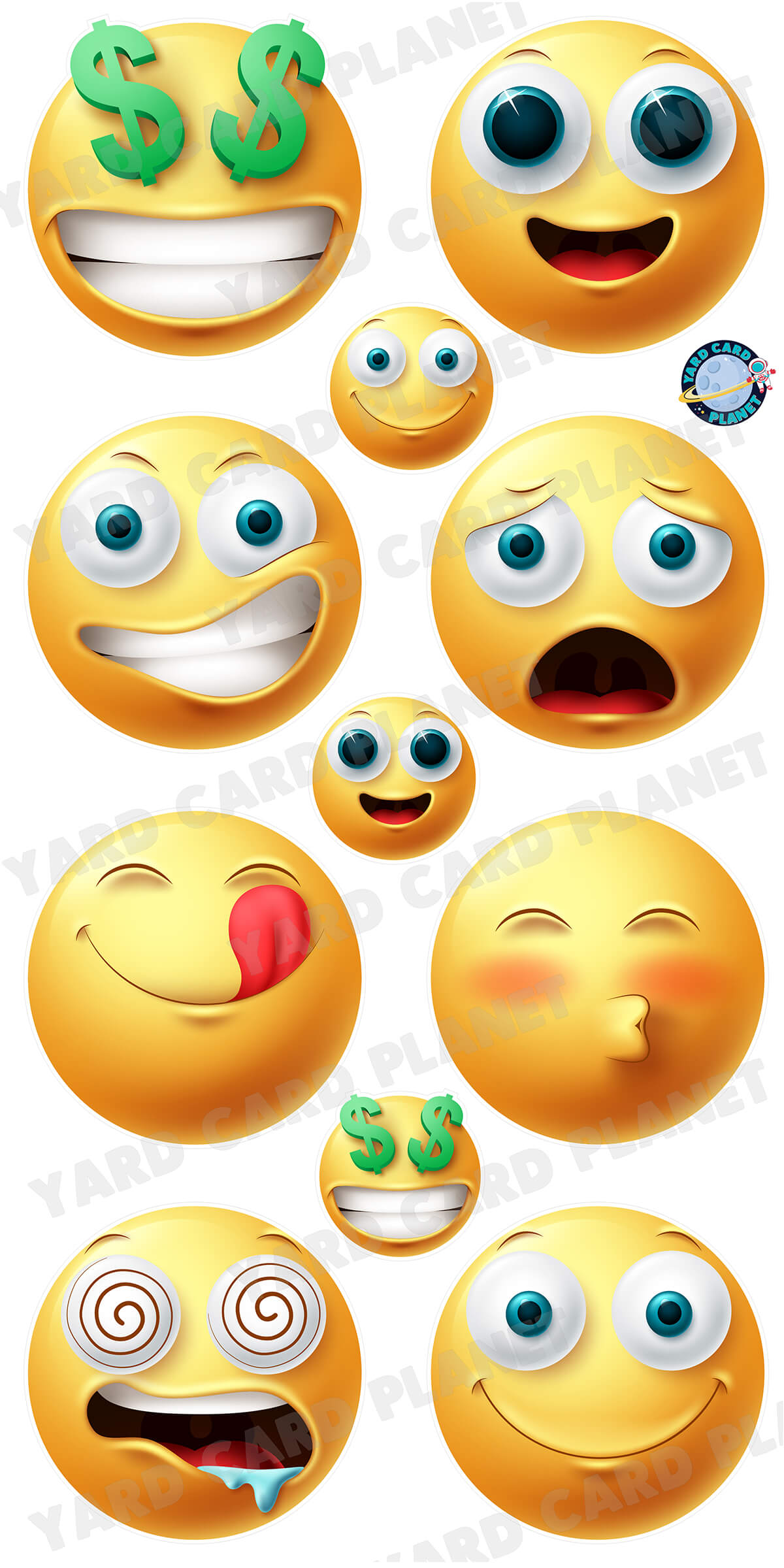 3D Emojis Yard Card Flair Set - Part 1