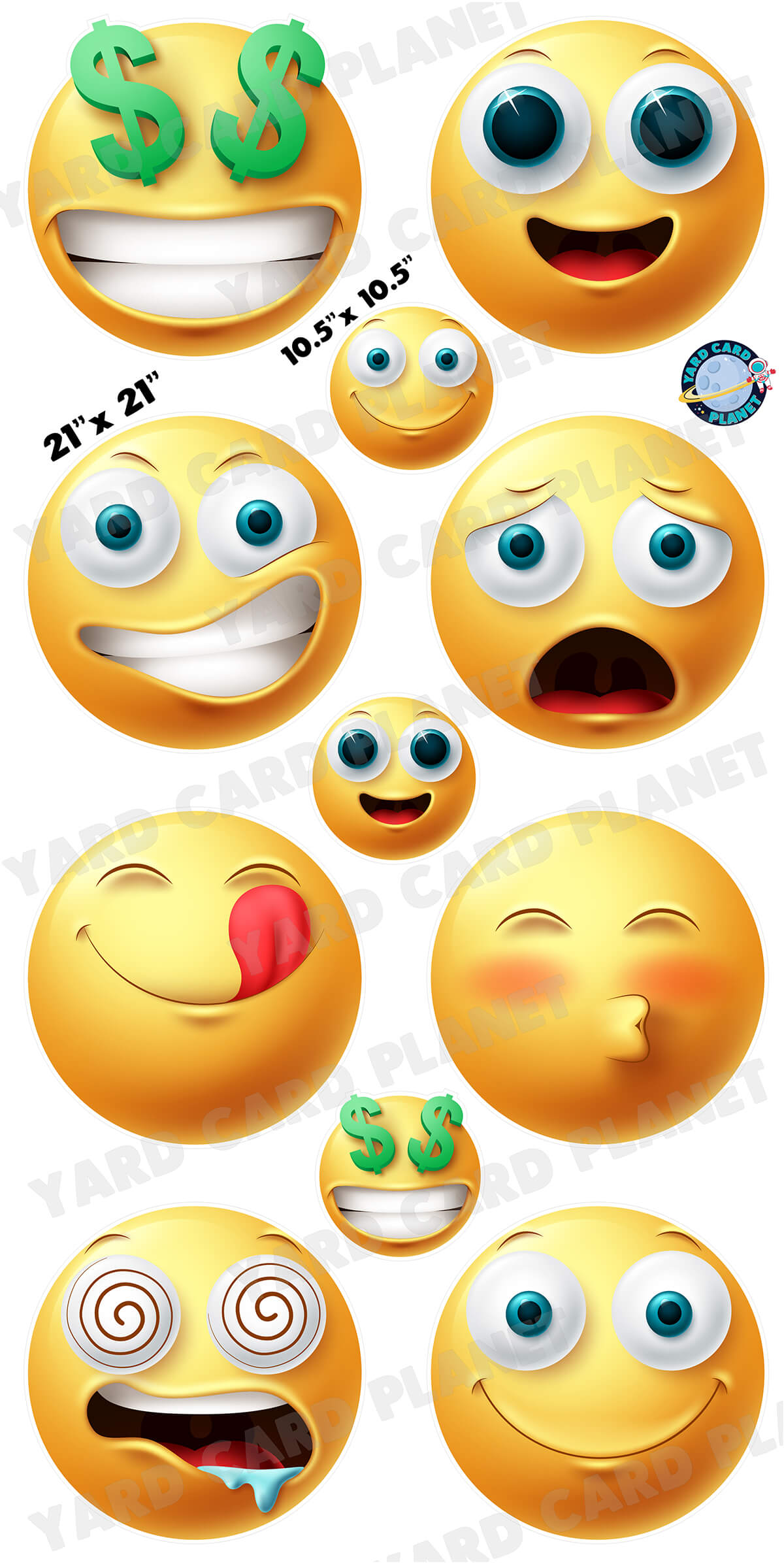 3D Emojis Yard Card Flair Set - Part 1