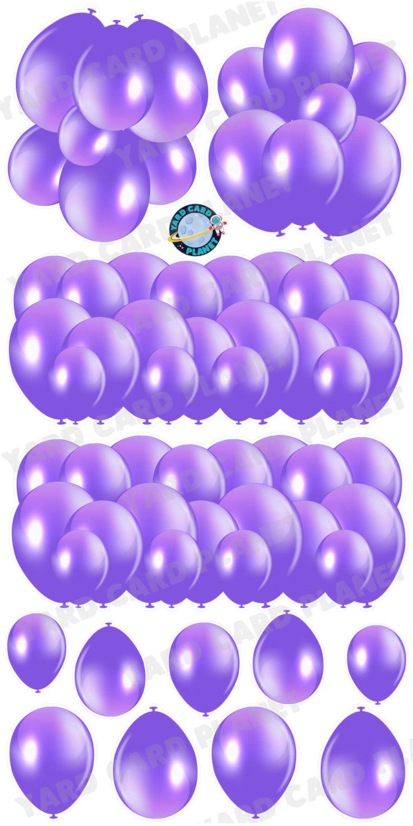 Neon Purple Balloon Panels, Bouquets and Singles Yard Card Set