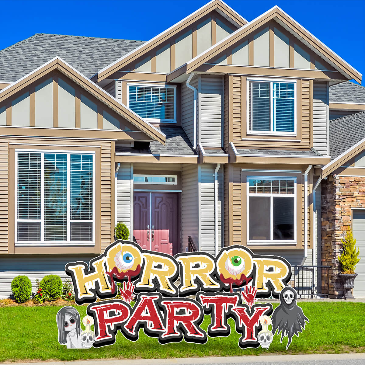 Horror Party EZ Quick Set and Halloween Yard Card Flair Set