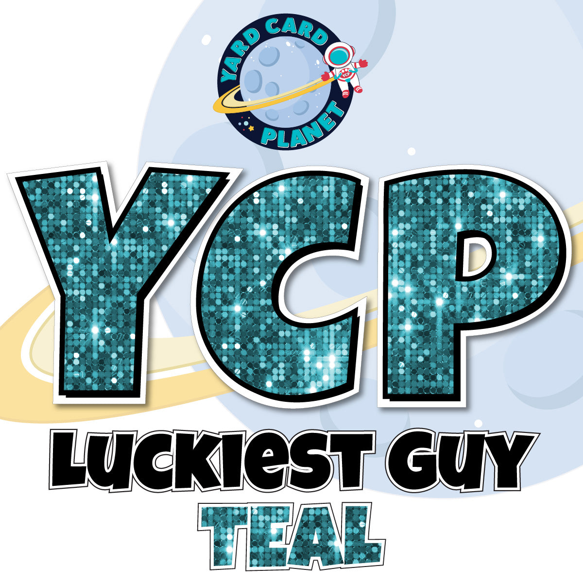 Large 21" Happy Anniversary Yard Card EZ Quick Sets in Luckiest Guy Font in Sequin Pattern - (Available in Multiple Colors)