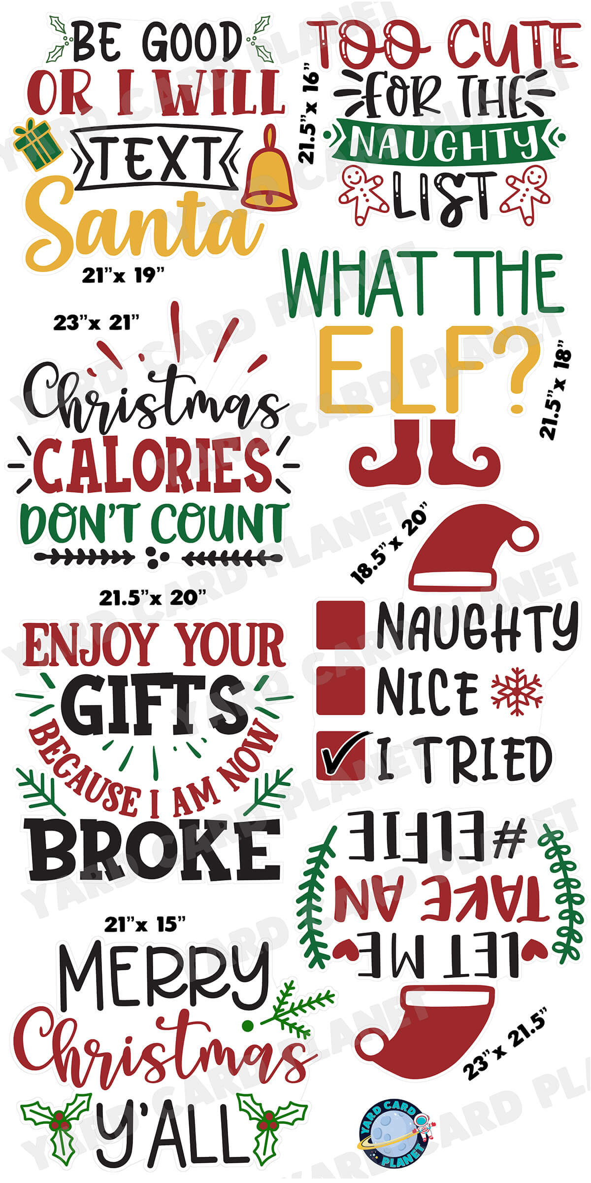 Funny Christmas Signs Yard Card Flair Set