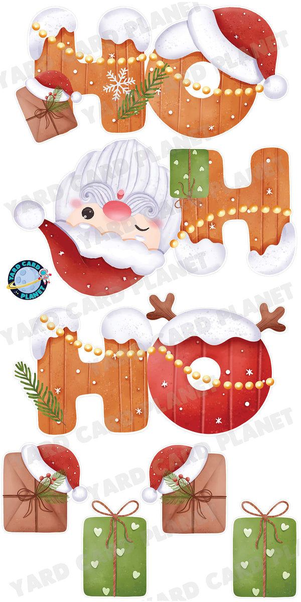 Christmas Santa HO HO HO EZ Quick Set and Yard Card Flair Set