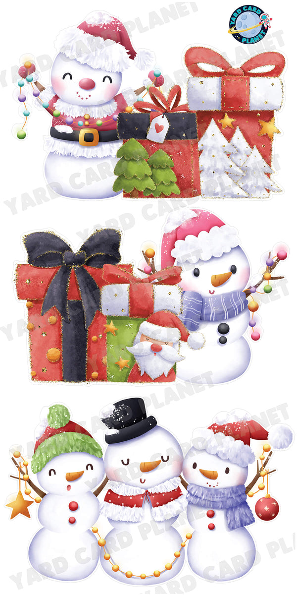 Christmas Snowmen EZ Quick Panels Yard Card Set