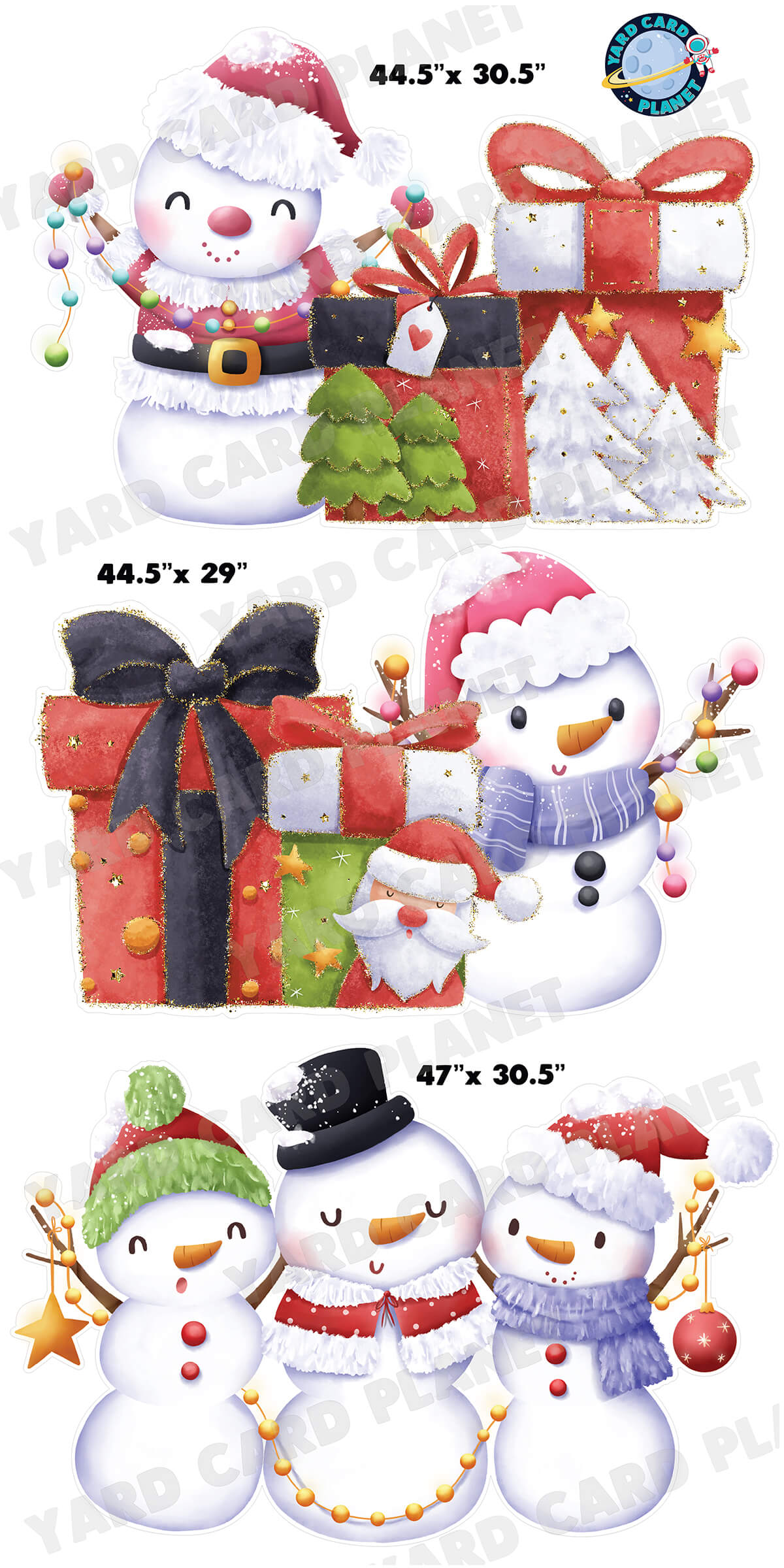 Christmas Snowmen EZ Quick Panels Yard Card Set