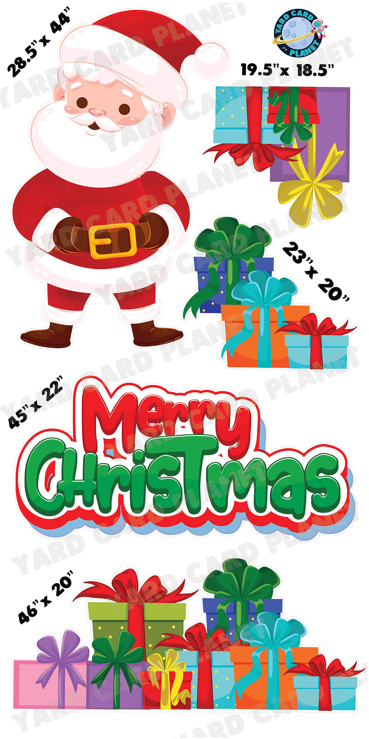 Big Santa, Merry Christmas EZ Quick Sign and Yard Card Flair Set