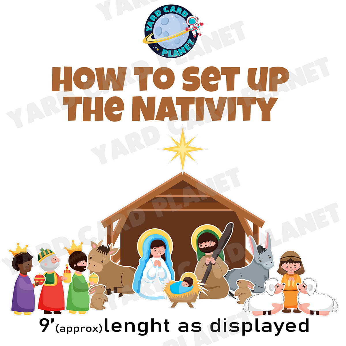 Christmas Nativity Scene Yard Card Flair Set